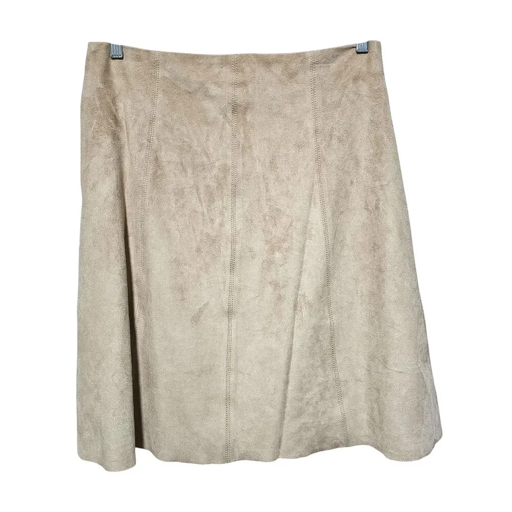 H by Halston Faux Suede Skirt Woman’s Size 8 Western Earthy Boho Southwestern